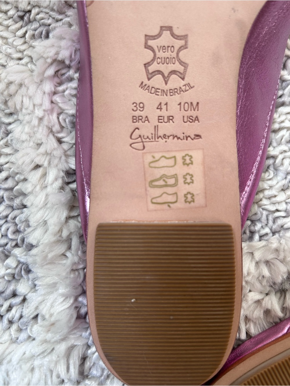 Anthropologie Metallic Pink Bow Backless Mules - Picture 2 of 2